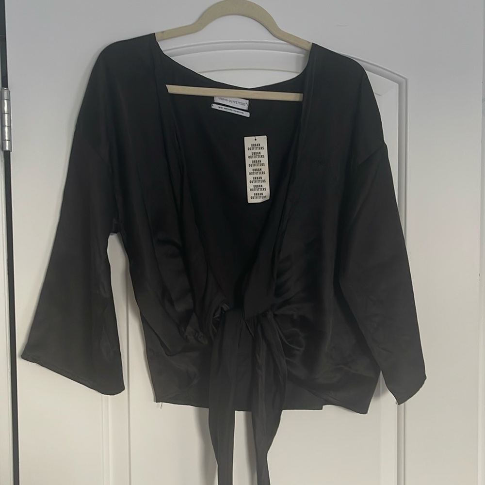 Uber outfitters silky wrap crop top